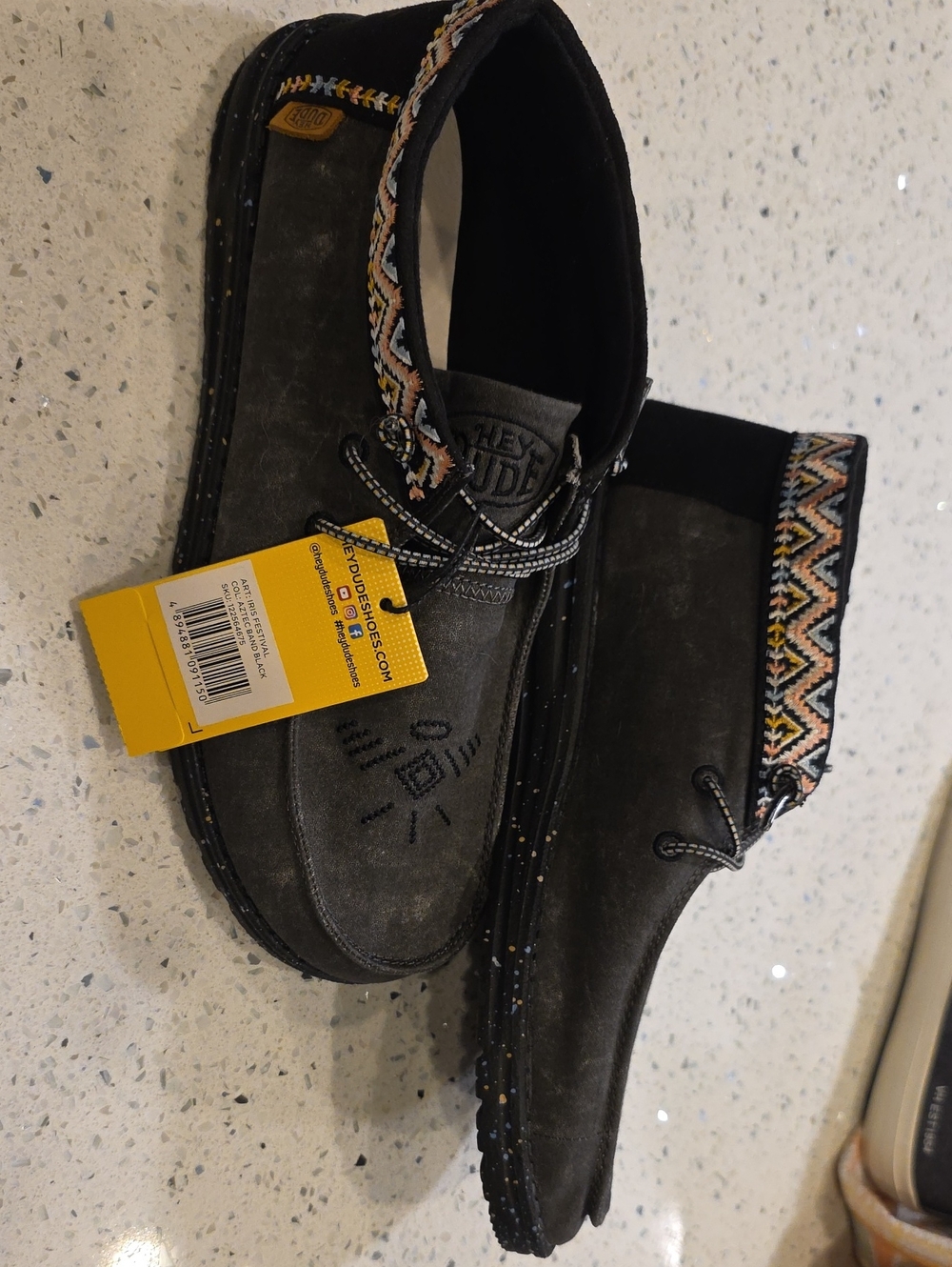 Hey Dude Iris Festival Aztec Band Black Womens’s 10 NWT